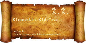 Klementis Klára névjegykártya