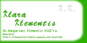 klara klementis business card